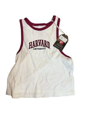 Harvard University Collegiate Tank Top, White Maroon, Youth Size 8/10, NWT